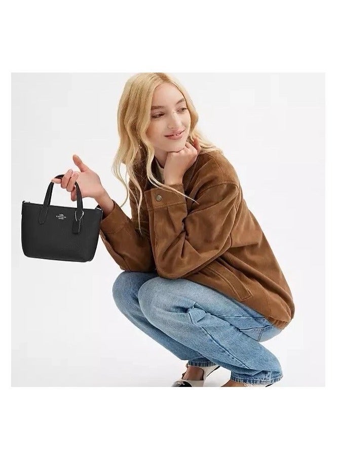 coachoutlet Coach Black Leather Tote Handbag for Women – Elegant Everyday Shoulder Bag - Image 5